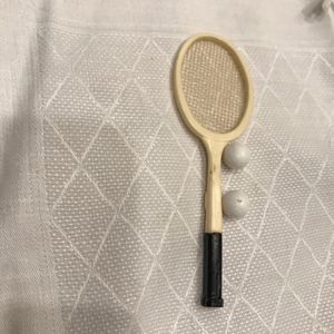 Vintage Barbie Tennis Racket & 2 Balls from Tennis Anyone? #941 Mattel 1960s